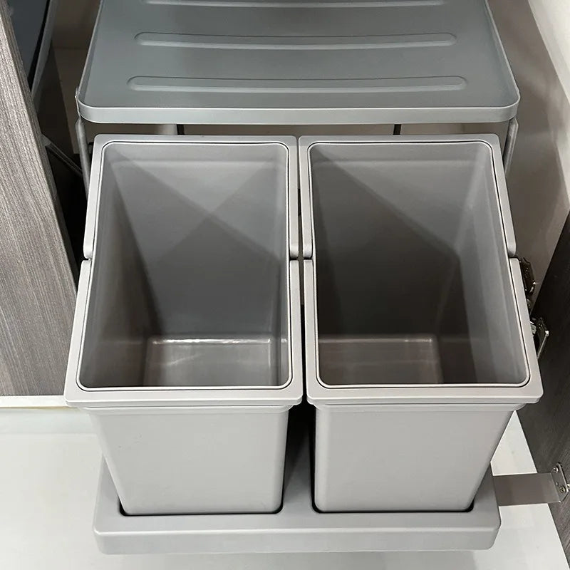 Kitchen Sink Cabinet Door Connect Waste Bins Creative Waterproof Moisture-proof Large Capacity Hidden Type Waste Bins Household