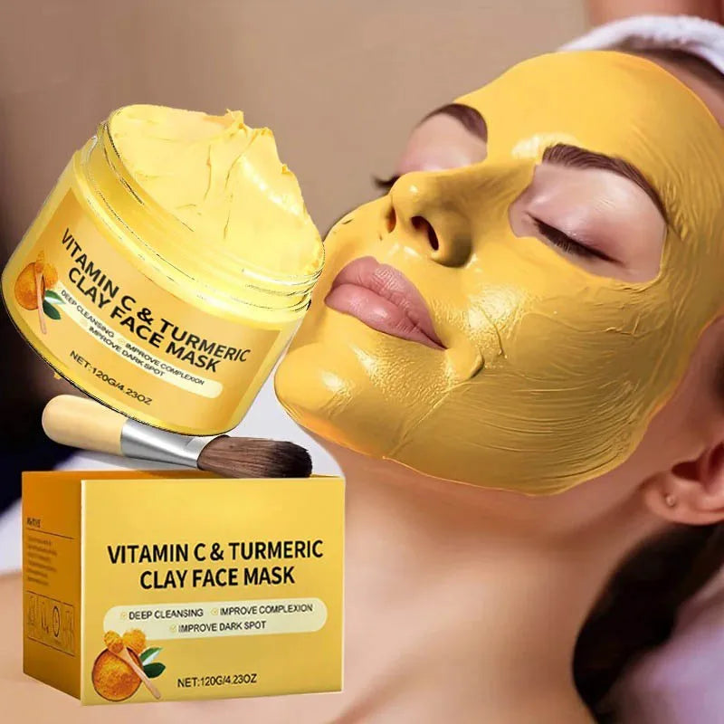Vitamin C Exfoliating facial mask Turmeric Exfoliating mask Improve Pore Deep Cleaning facial  Apply facial mask