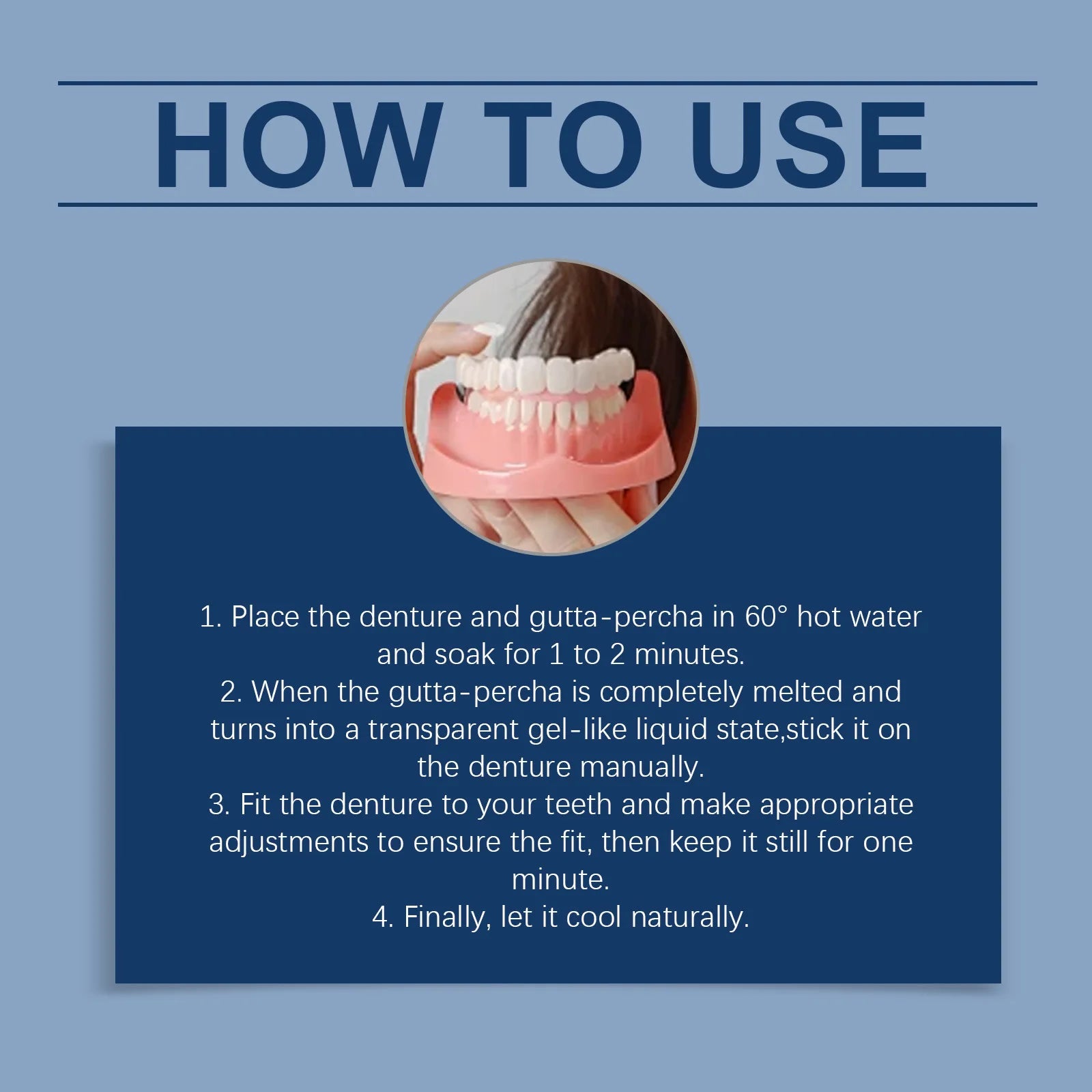 New Denture Silicone Kit Beauty Liners Soft Teeth Upper and Lower Set Portable Relines High Elasticity Nature Cosmetic Dentures