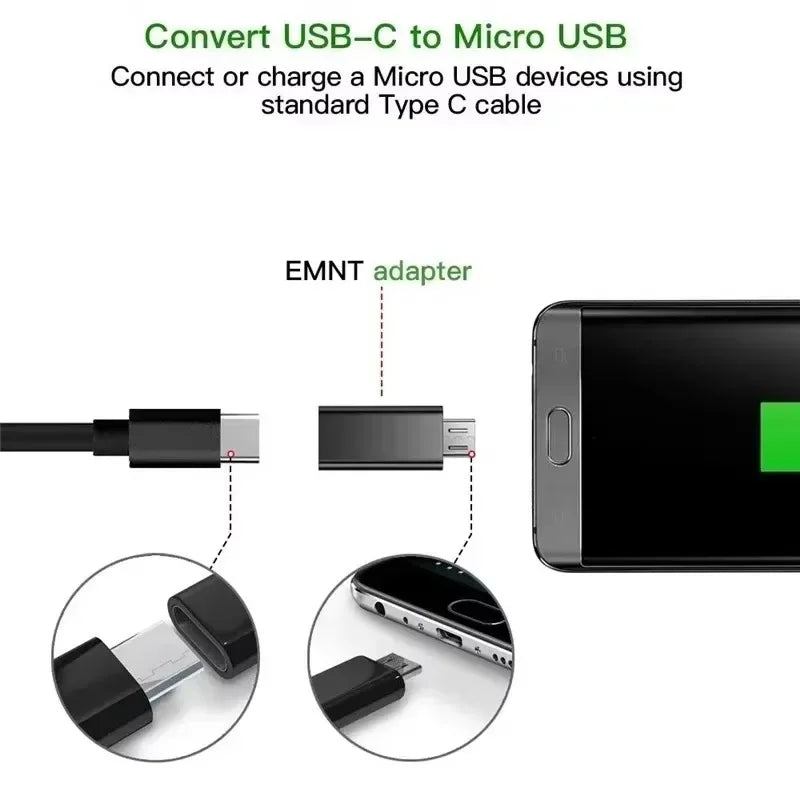 10-1Pcs Micro USB Female To Type C Male Adapter OTG Converter Micro-B To USB-C Connector Phone Charger Cable Adapter For Samsung