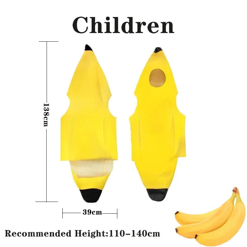 Halloween Costumes Children's Performance Costume Fruit Banana Costume Kindergarten Stage Performance Parent-Child Costume