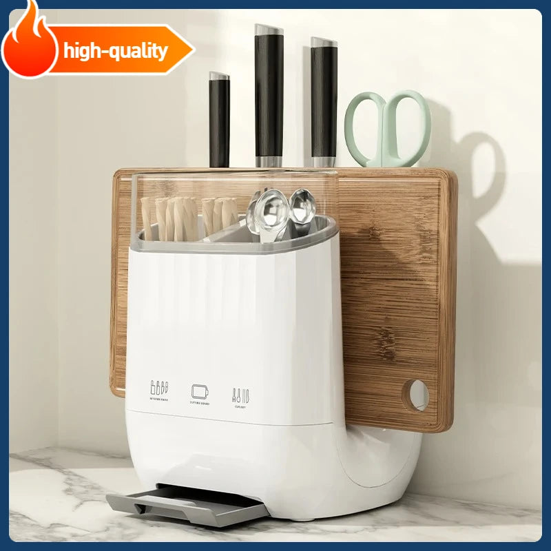 Kitchen shelf, household vegetable board storage rack, countertop drain, chopstick holder, cutting board, integrated knife holde