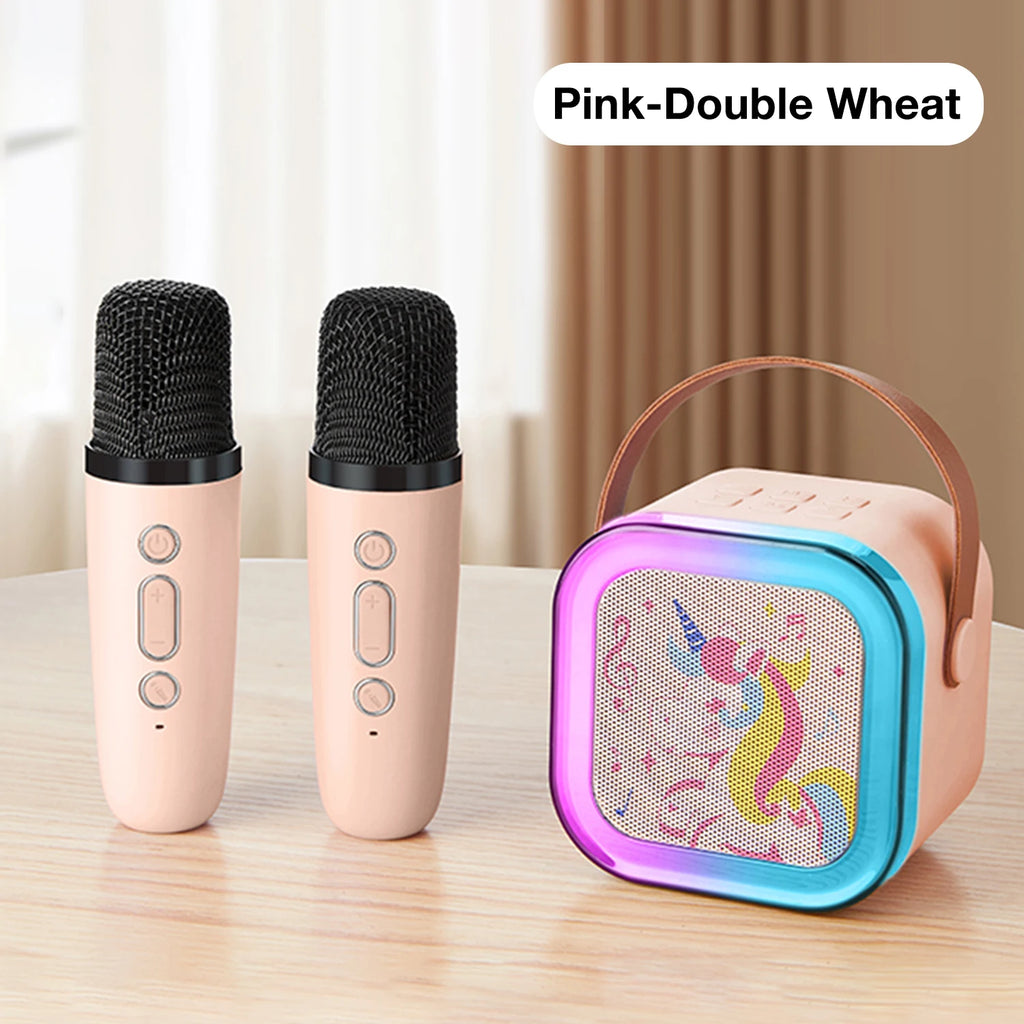 Wireless Karaoke Speaker Bluetooth5.3 Microphone K12 Home KTV Karaoke Machine RGB Light Portable Mini Bluetooth Speaker