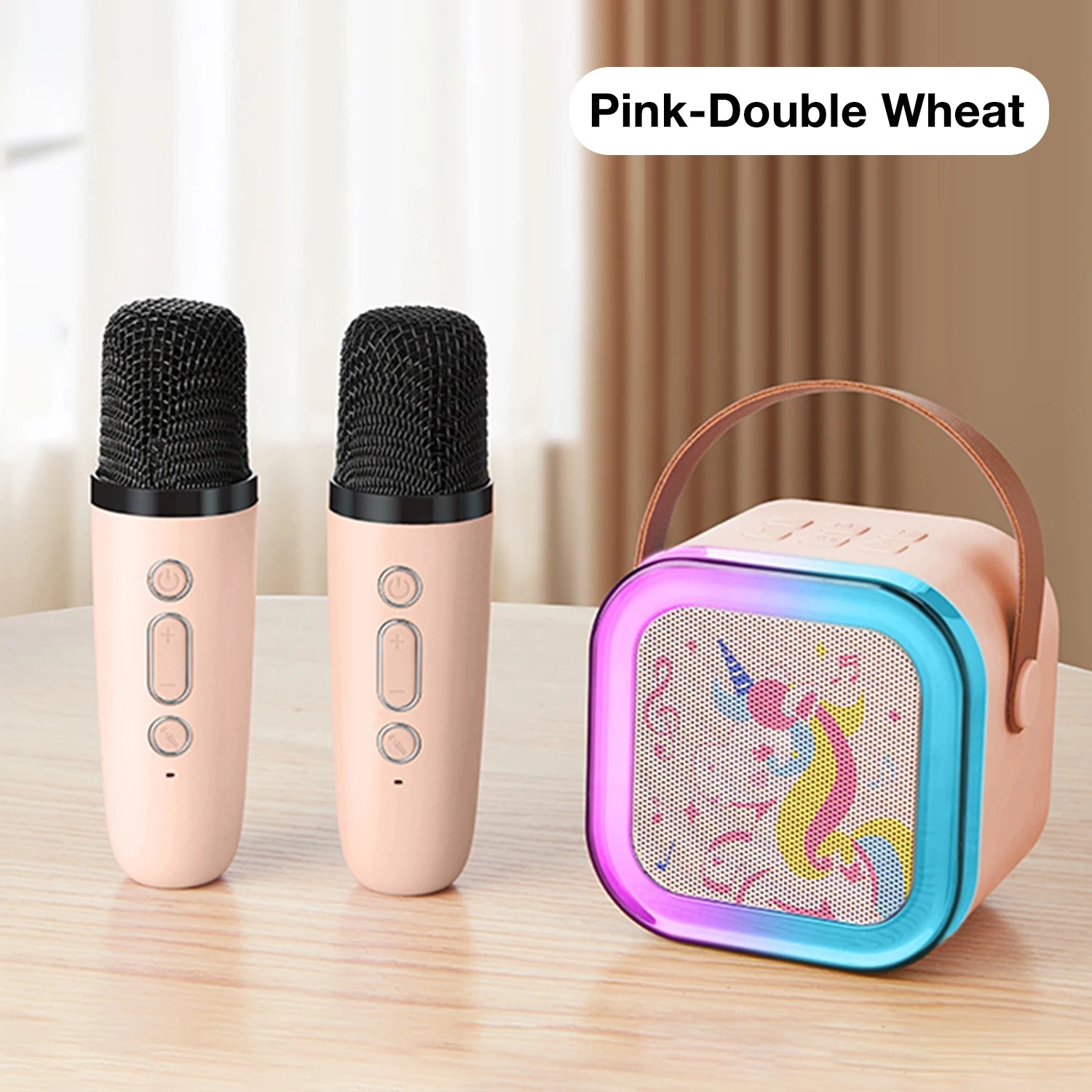 Wireless Karaoke Speaker Bluetooth5.3 Microphone K12 Home KTV Karaoke Machine RGB Light Portable Mini Bluetooth Speaker