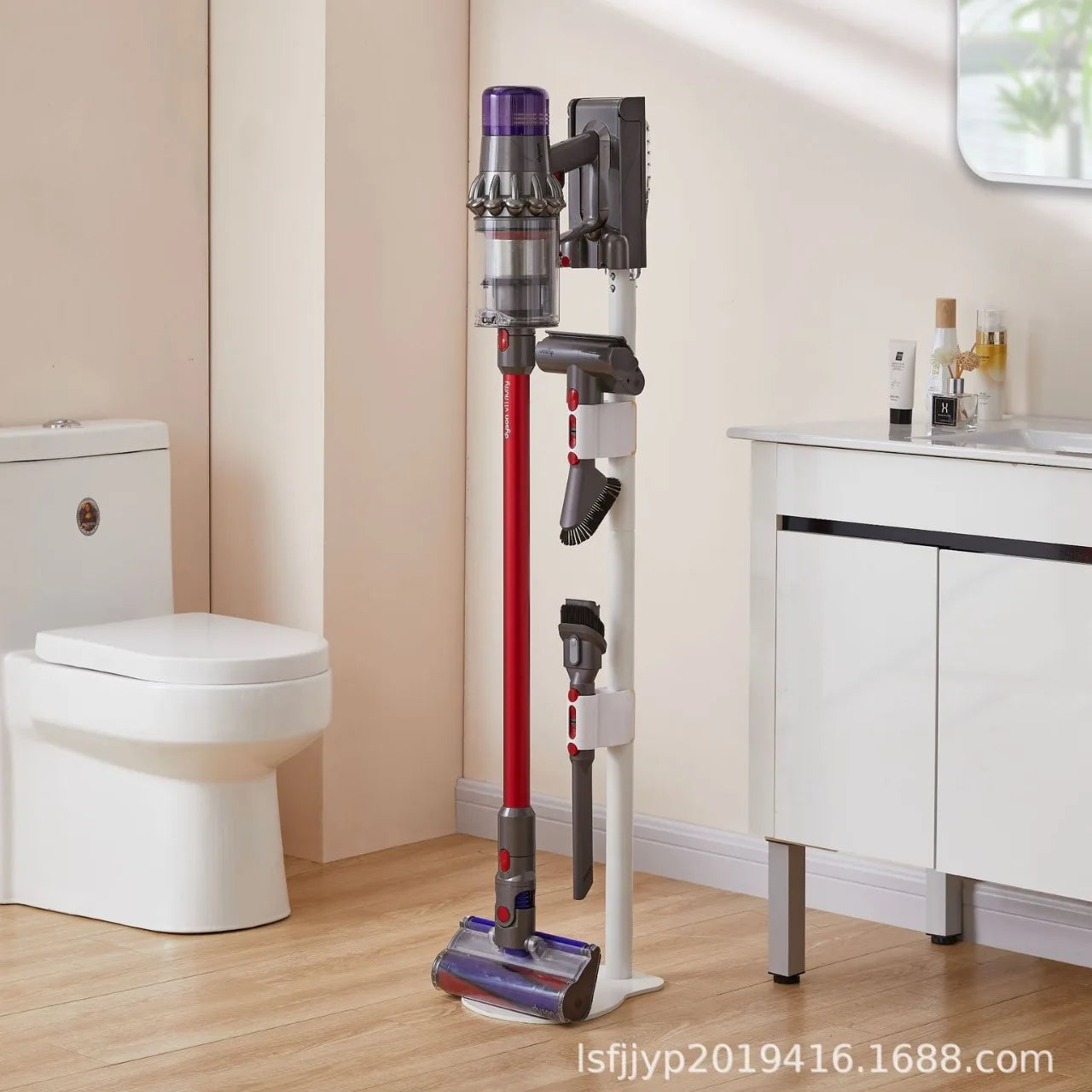 Aluminum and Plastic Vacuum Cleaner Bracket Removable and Stable Support Vacuum Cleaner Storage Rack Floor-standing Storage Rack