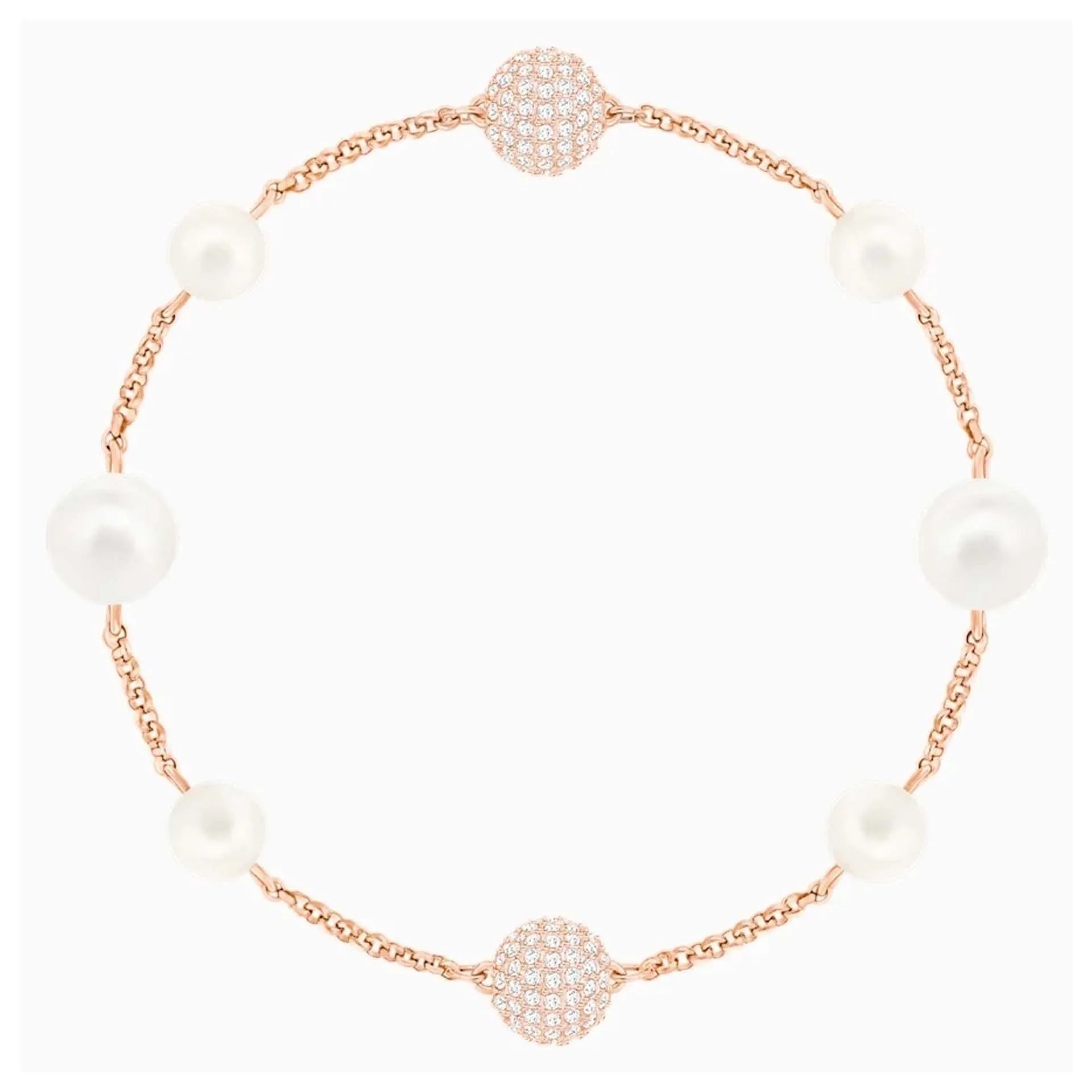 2025 New Fashion Women's Simple Round Ball Bracelet Austrian Crystal Small Pearl Invisible Magnetic Clasp Bracelet Romantic Gift