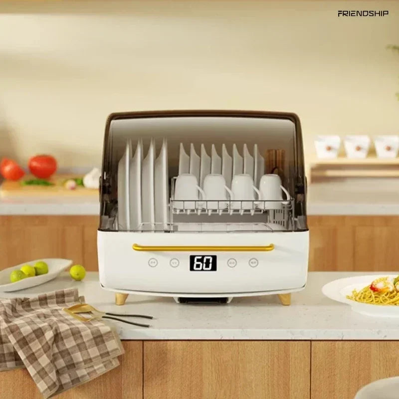Mini Household Disinfection Machine for Bowls and Chopsticks on Counter, Free Drainage, Drying Function