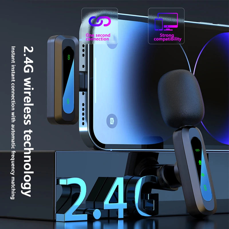 Xiaomi Mijia Wireless Lavalier Lapel Microphone Portable Noise Reduction Audio Recording Type-C for iPhone15-17 Android PC Live