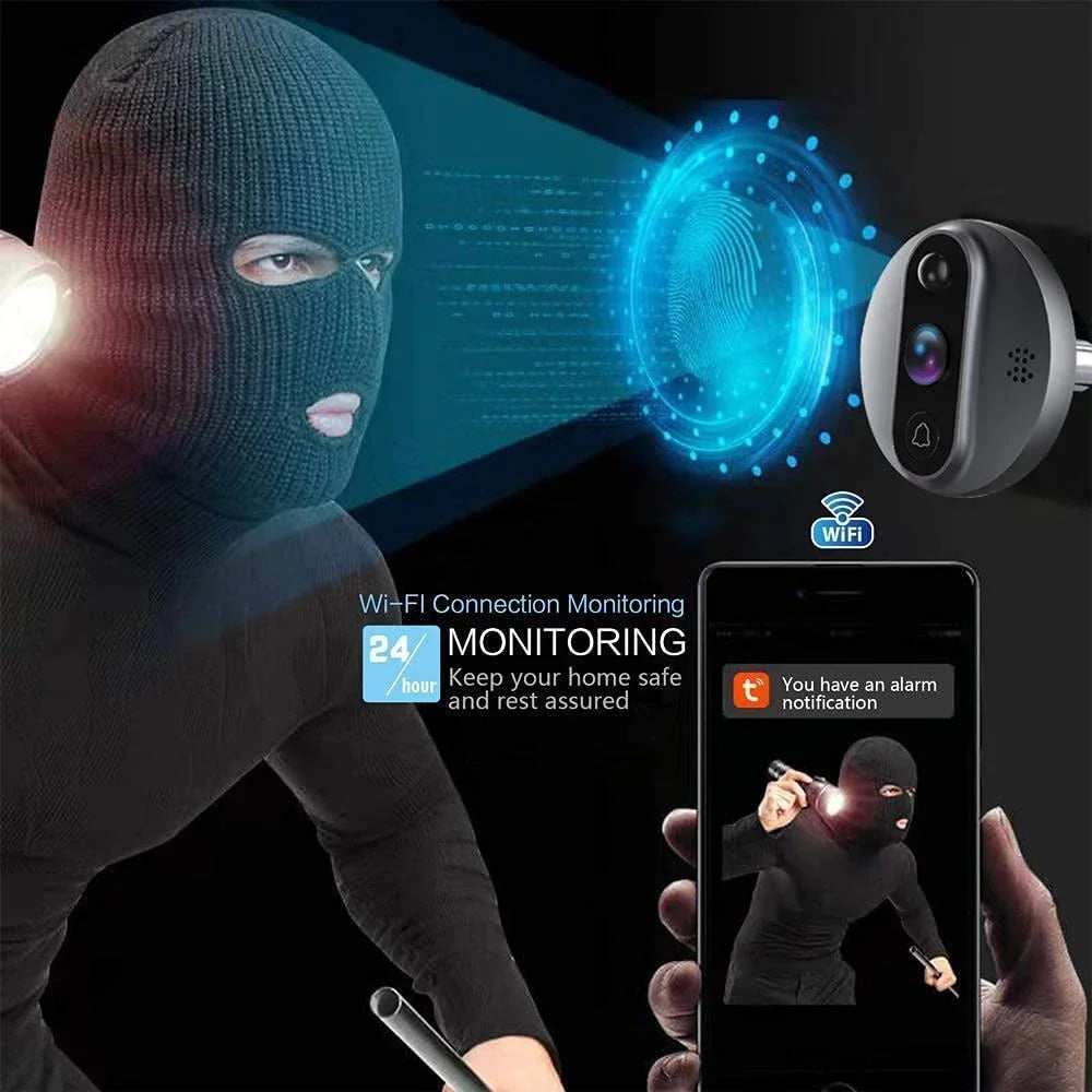 5MP Tuya Smart Life WiFi Doorbell Camera Wireless Waterproof Video Doorbell HD IR Night Vision Door Bell Family Apartment Camera