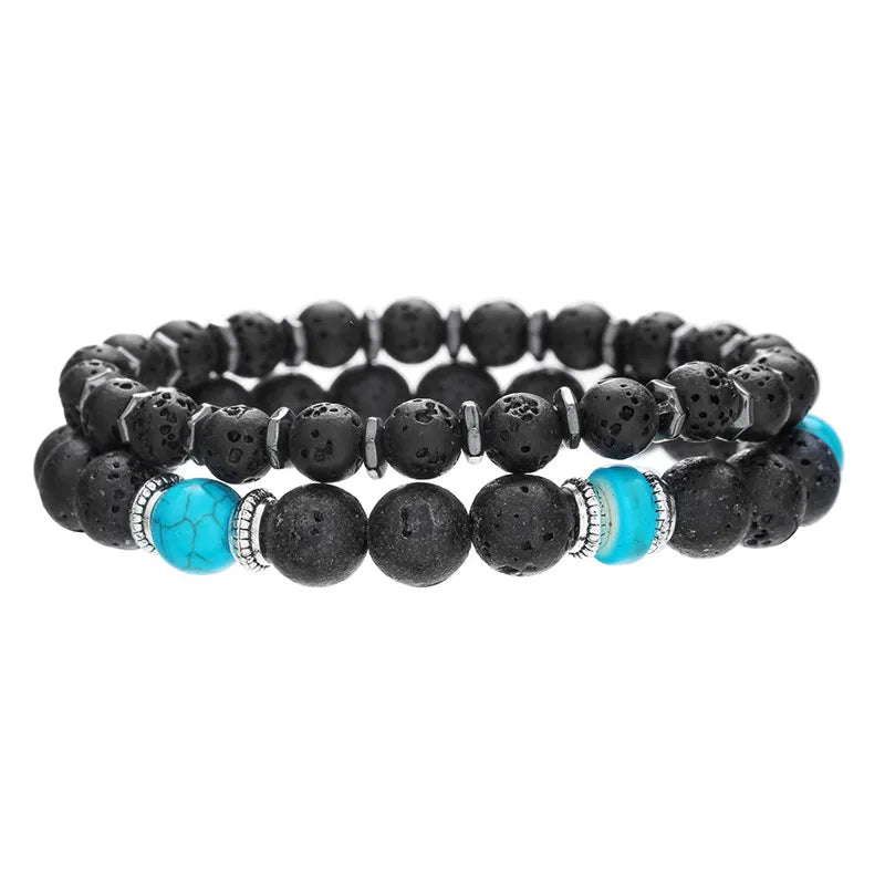 New Bracelet for Men Simple Color Wooden Bead Handmade Beaded Bracelet Fashion Men's Bracelet Set Jewelry Accessories