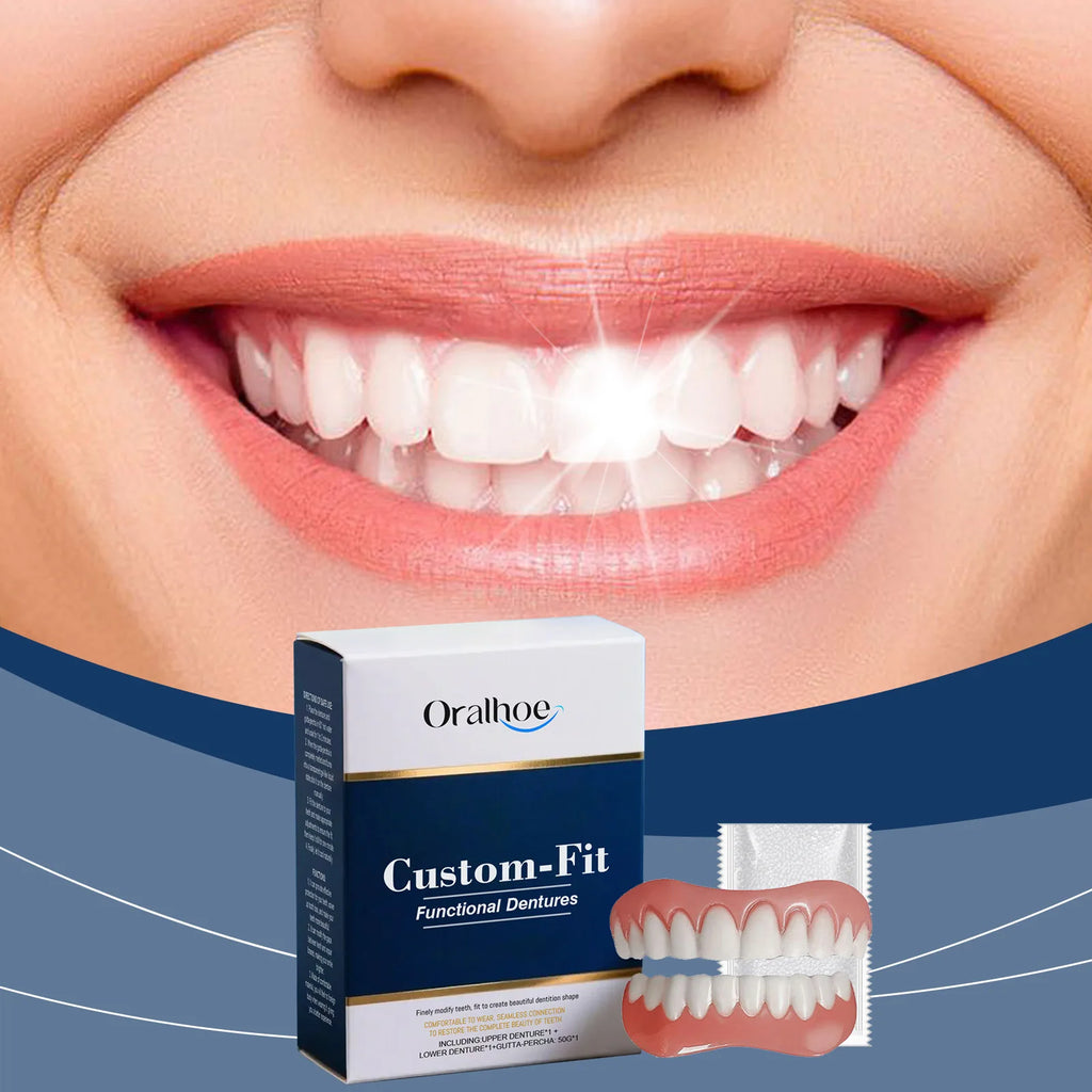 New Denture Silicone Kit Beauty Liners Soft Teeth Upper and Lower Set Portable Relines High Elasticity Nature Cosmetic Dentures