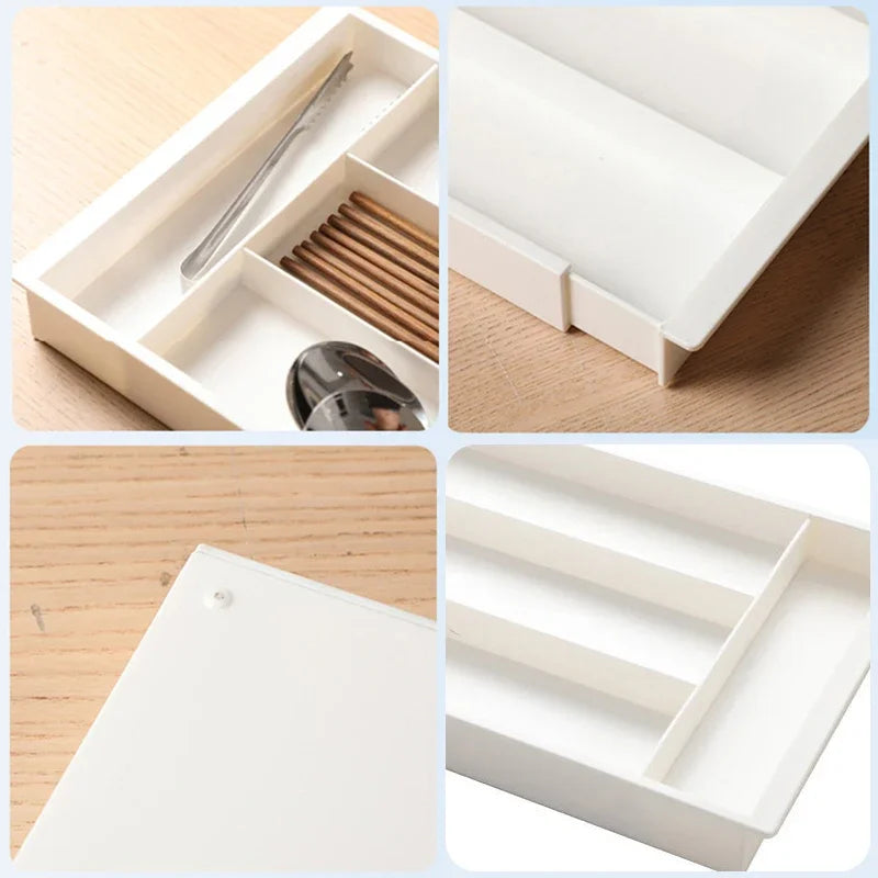 Kitchen Cabinet Stretchable Drawer Organizer Multifunctional Kitchen Utensils Storage Tray Kitchenware Classified Organizer Tray