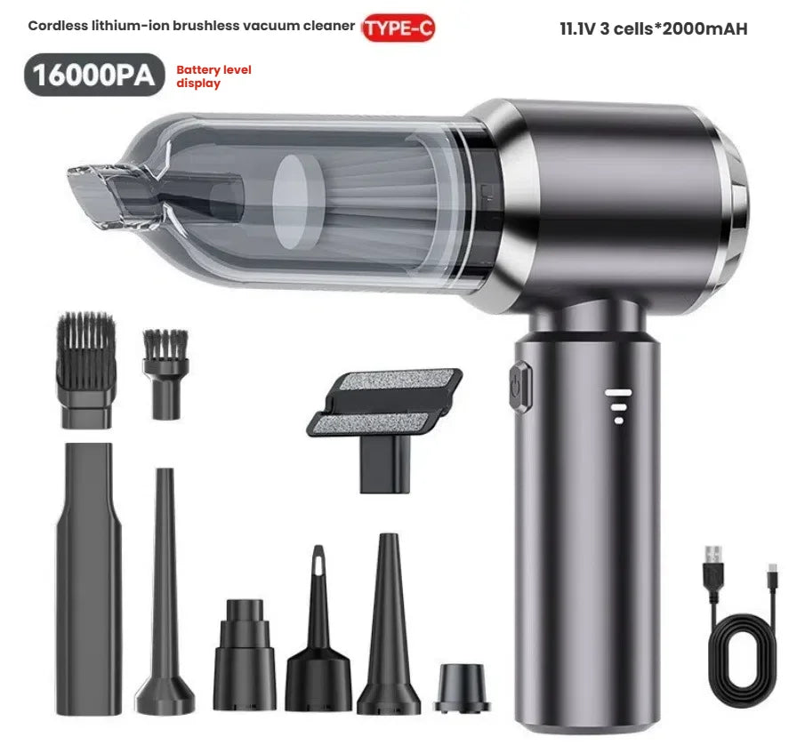 In-Car Vacuum Cleaner, Handheld for Vehicle Use, High Suction Power, Wireless, Amazing Vacuum Tool for Both Car & Home, Super St