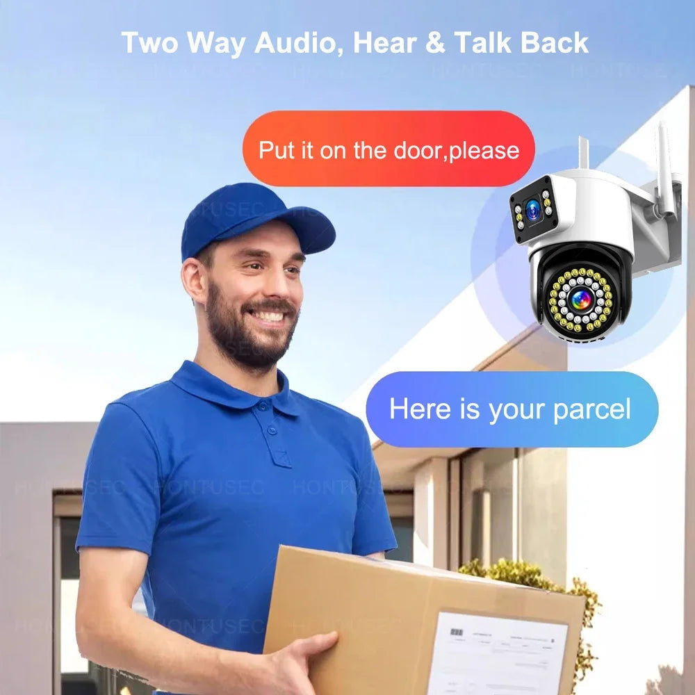 4K 8MP 4G YOOSEE IP Camera Dual Lens Wifi PTZ Auto Tracking Two Way Audio Color Night Vision Human Detection Surveillance Camera