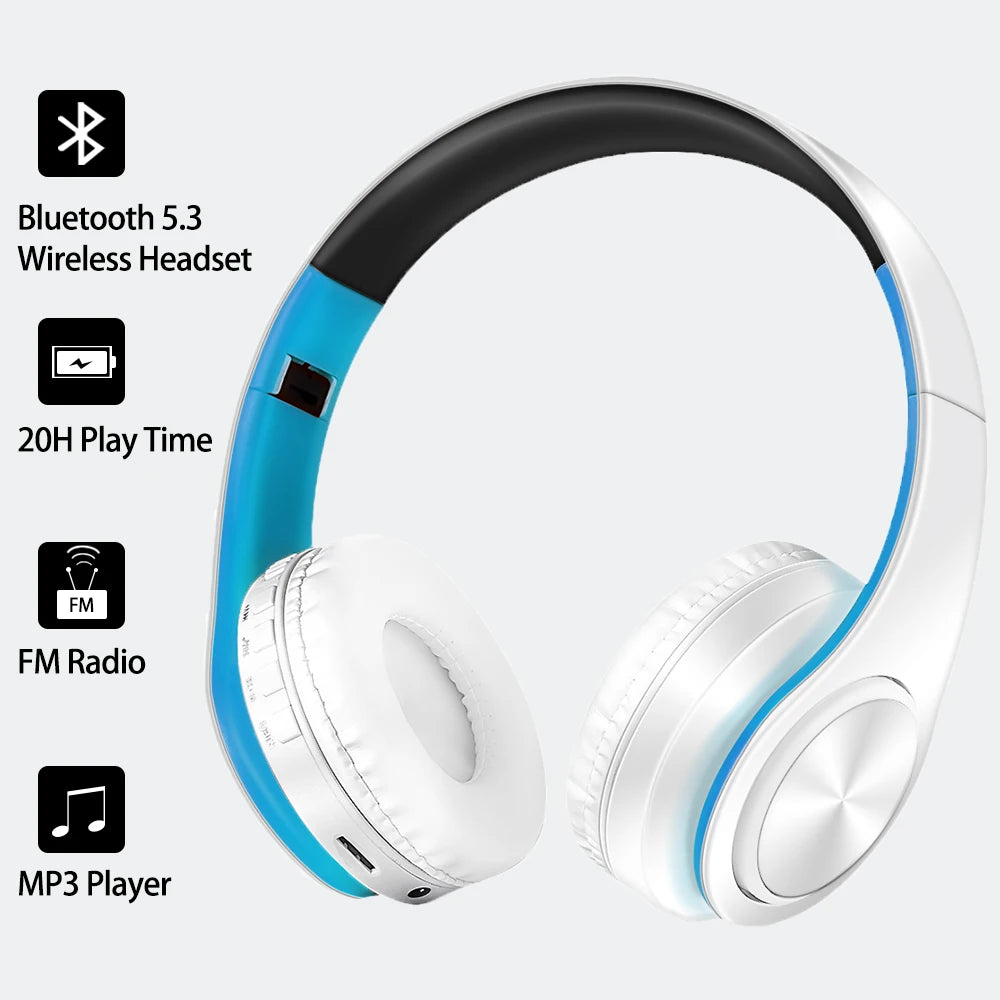 2025 Colorfuls Music Earphones Wireless Stereo Headphones Bluetooth Headset with Mic Support TF Card Phone Calls