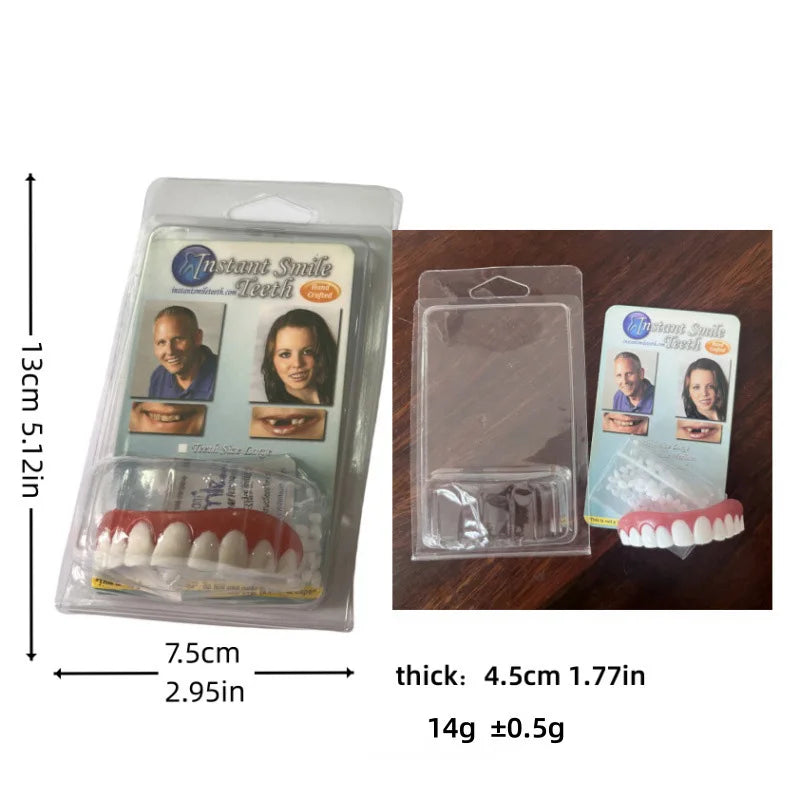 False Teeth Silicone Upper Lower Veneers Perfect Denture Silicone Kit Temporary Orthodontic Fake Tooth Oral Hygiene Care