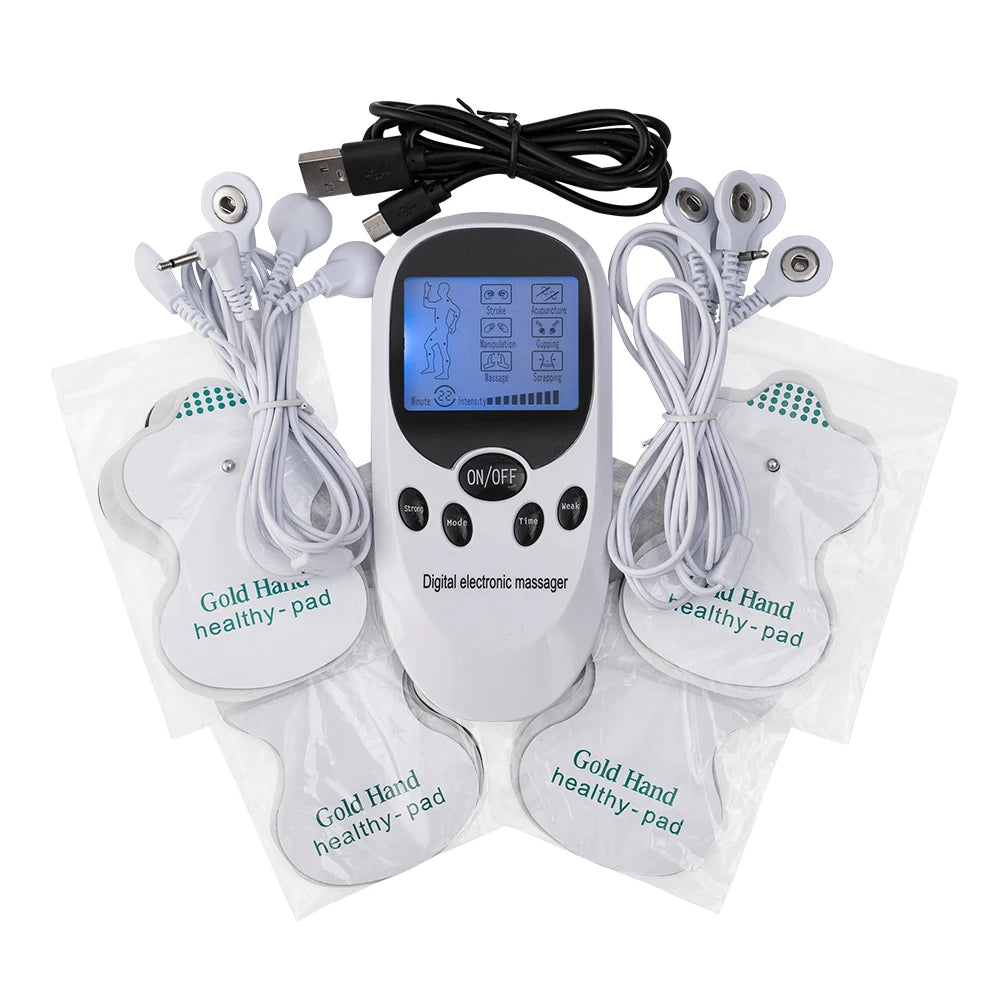 Digital TENS Machine EMS Massager Electric Pulse Muscle Stimulator for Back Neck Electrode Massage Pads Convenient Use at Home