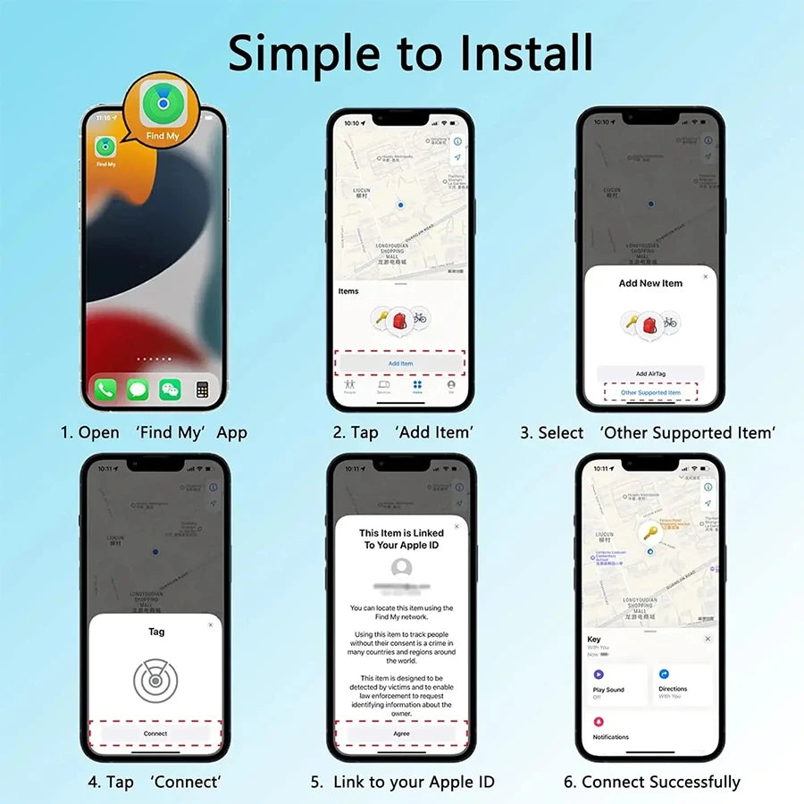 IOS Android Smart Tag GPS Tracker Global Locator Bluetooth Anti-Lost Device for iPhone Find My Google Luggage Pet Car Key Finder