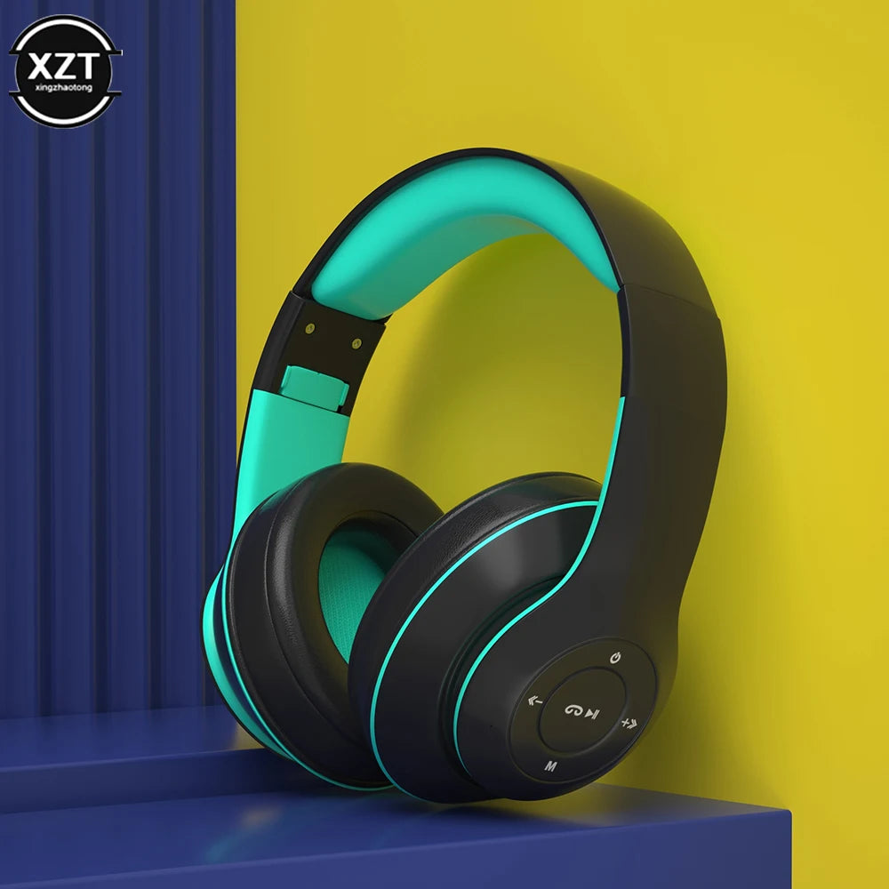 Bluetooth-compatible 5.0 Wireless Headphone Foldable HIFI Stereo Bass Earphone Kid Girl Helmet Gift With Mic USB Adaptor