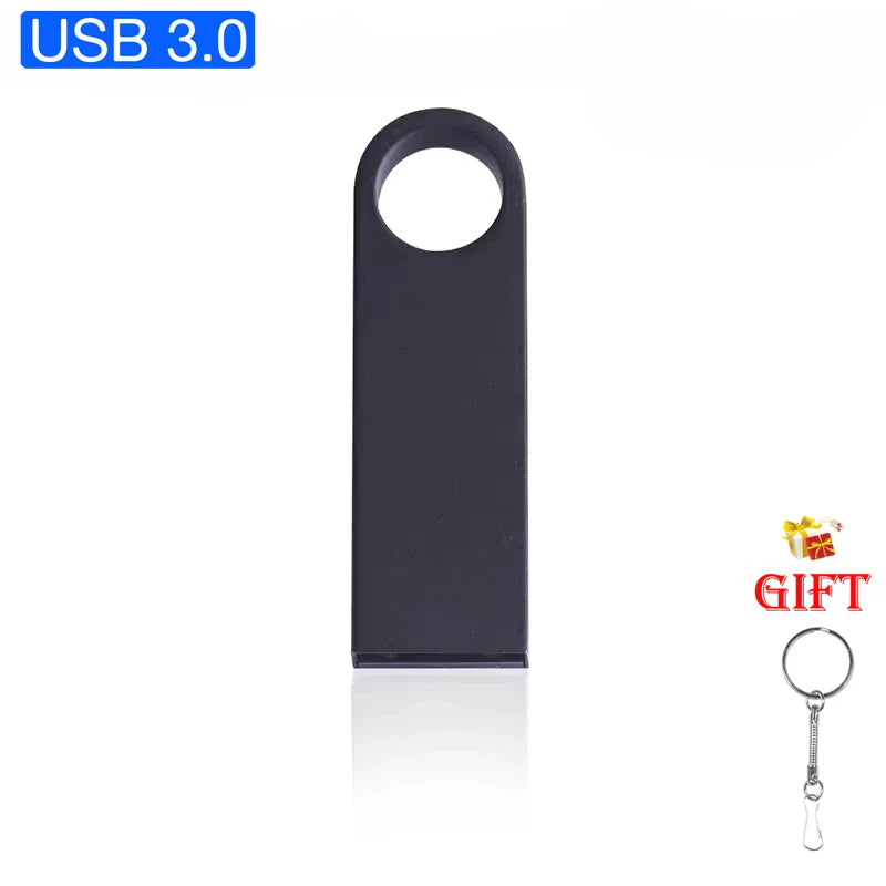 Metal Free Key Chain USB3.0 Flash Drive Metal Pen Drive 128GB 64GB 32GB 16GB 8GB Pendrive Waterproof Memory Usb Stick High Speed