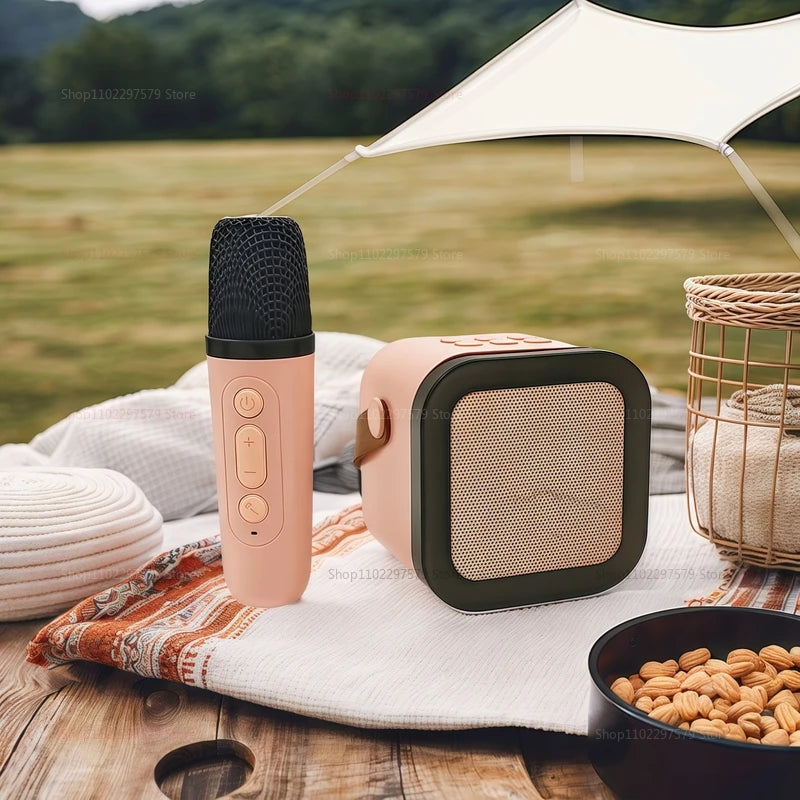 K12 Bluetooth Karaoke Machine Portable 5.3 PA Speaker System with 1-2 Wireless Microphones for Home Kids Family Party Gifts