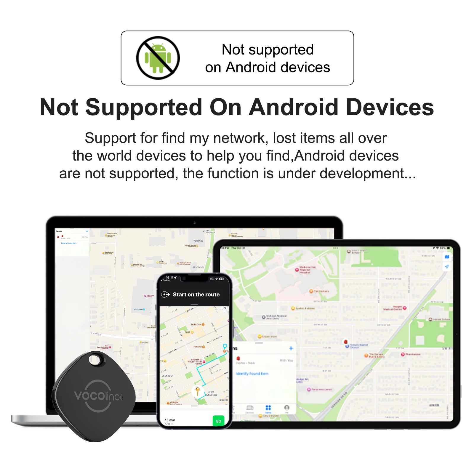 1/2/3/4Pcs VOCOlinc Mini Keychain Locator Anti-lost Wallet Car Smart Tag Bluetooth Tracker Key Item Finder Use Find My (iOS only