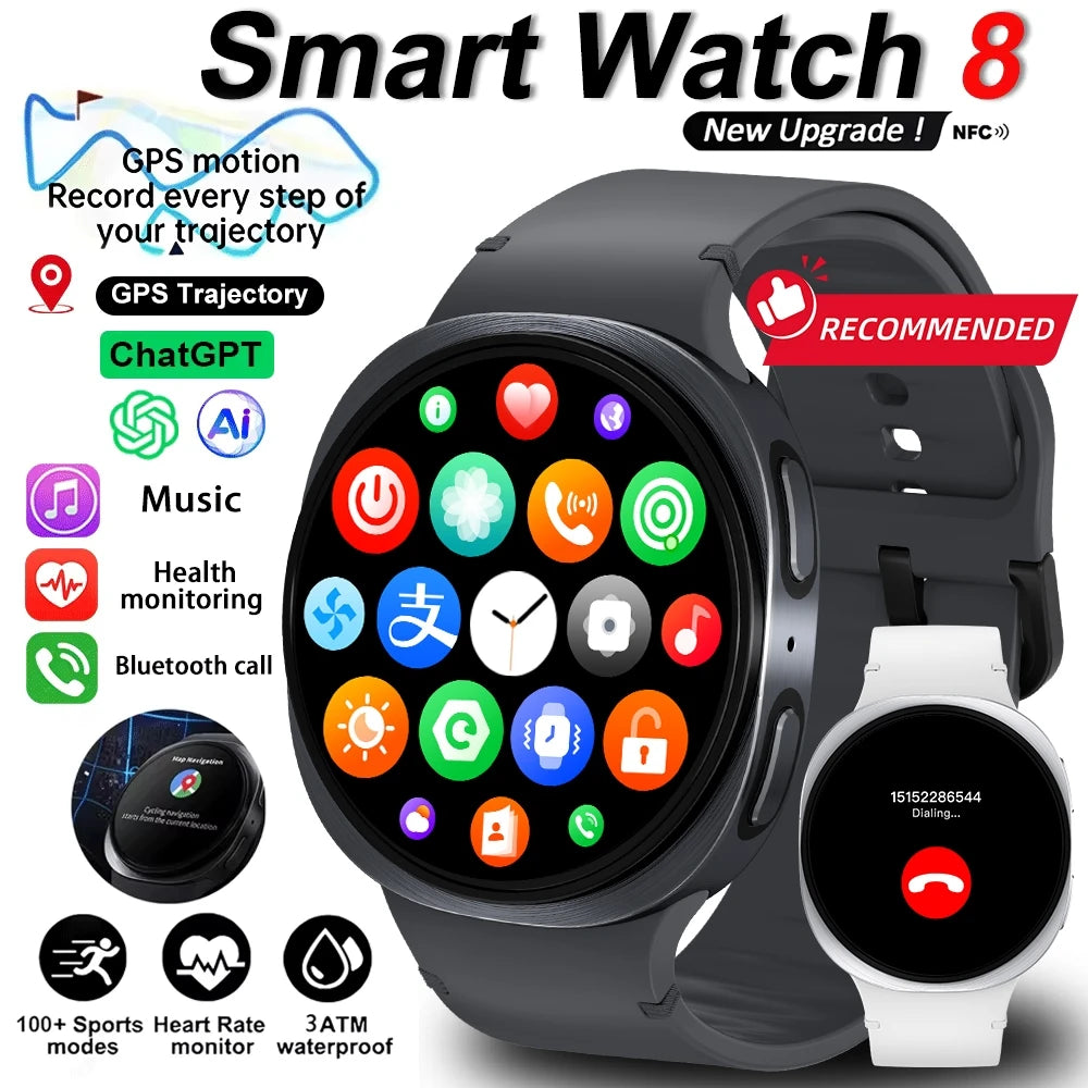 2025 New Watch 8 Smart Watch  NFC Health Monitoring Sports  Fitness GPS Bluetooth Call IP68 Waterproof HD Smartwatch