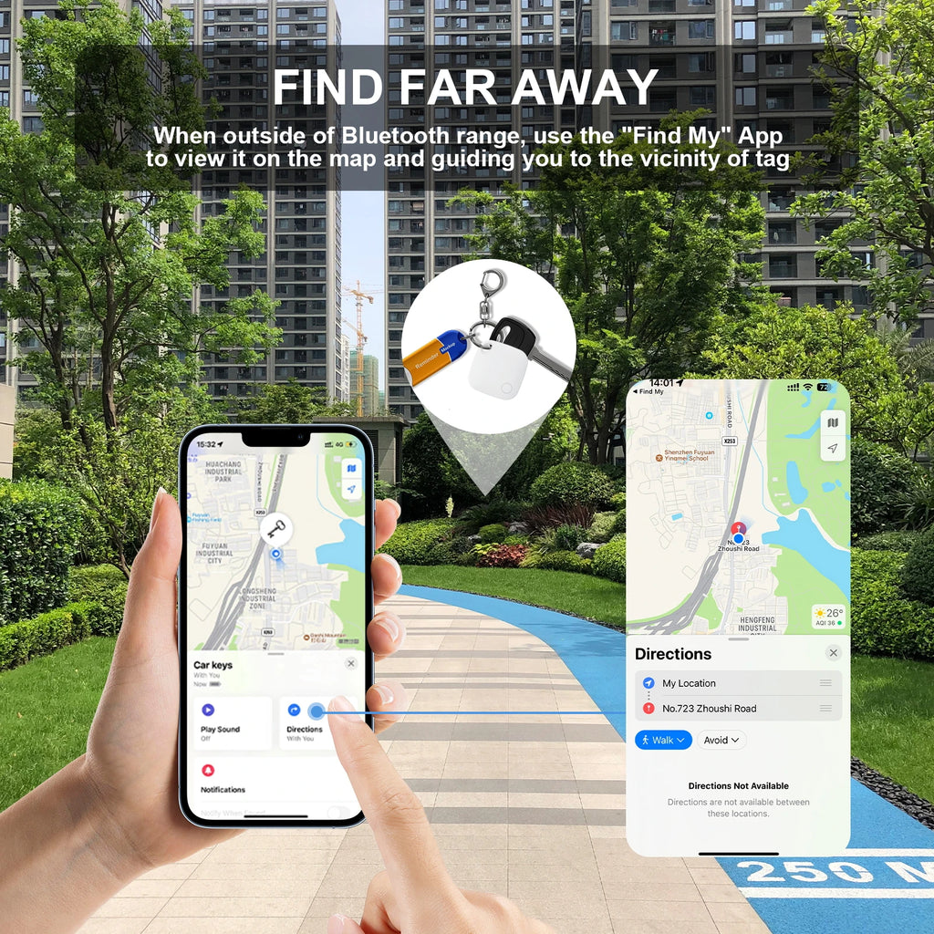 Anti-loss security Tracker, Find My Keys, Bluetooth GPS tracker, Headphones, Luggage, Advanced Pets, IOS MFi Tracker