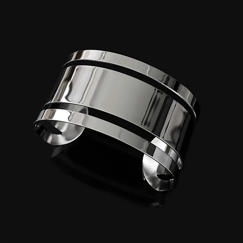 New Fashion Silver Smooth Face Bracelet for Women Summer Beach \Dance Party Cuff Bracelets Jewlery Accessories Gifts