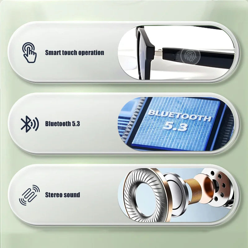 2025 Sunglasses Smart Glasses Fashion Sunglasses Bluetooth Call UV400 Hiking Fishing Al Intelligent Wireless Translation Glasses