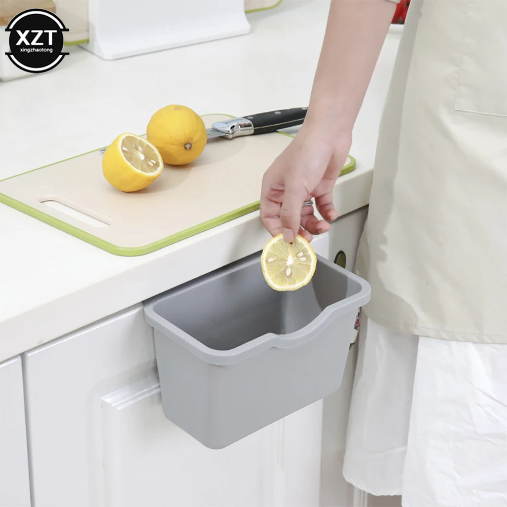 Kitchen Cabinet Door Hanging Trash Garbage Bin Can Rubbish Container Mini Waste Bins Household Rubbish Cleaning Tool Dustbin