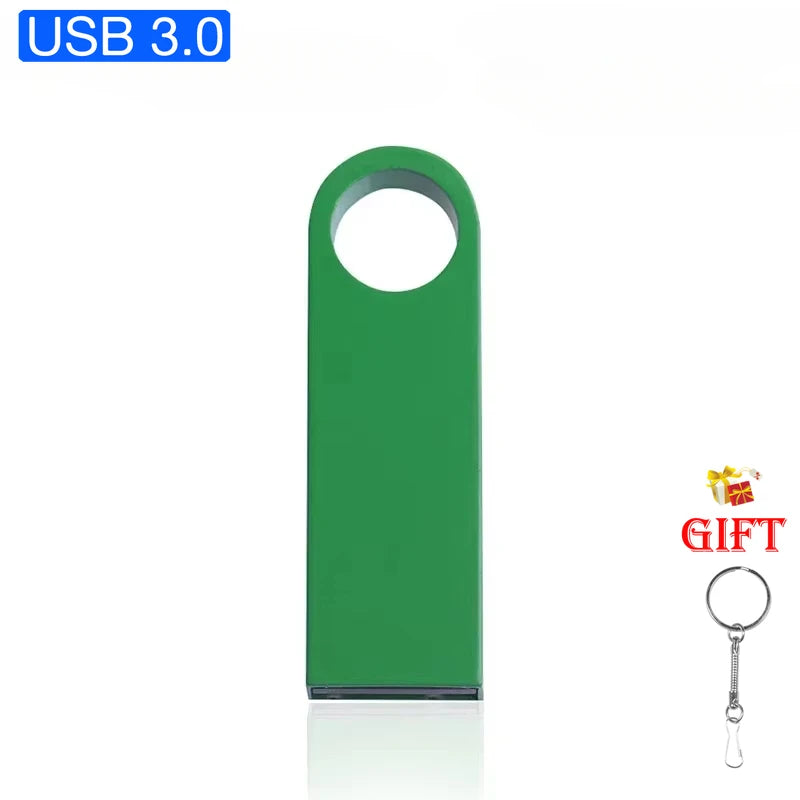 Metal Free Key Chain USB3.0 Flash Drive Metal Pen Drive 128GB 64GB 32GB 16GB 8GB Pendrive Waterproof Memory Usb Stick High Speed