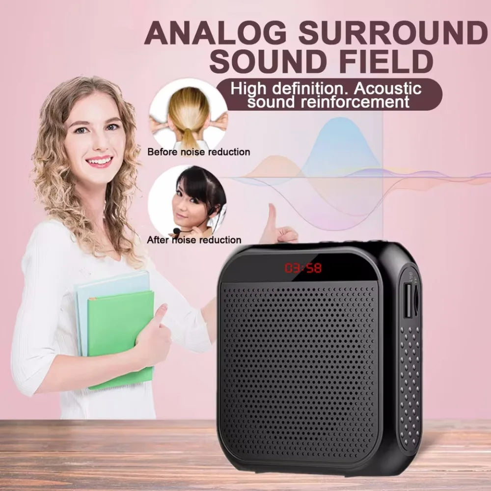 Portable Voice Amplifier Megaphone Mini Audio Speaker With Microphone Rechargeable Ultralight Loudspeaker For Teachers