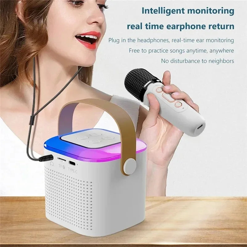 ALYNIC Microphone Karaoke Machine Portable System with 1 Wireless Microphones for Home Adults and Kids Bluetooth PA Speaker