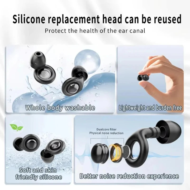 Silicone Ear Plugs Noise Cancelling for Sleeping Reusable Hearing Protection for Concerts Travel