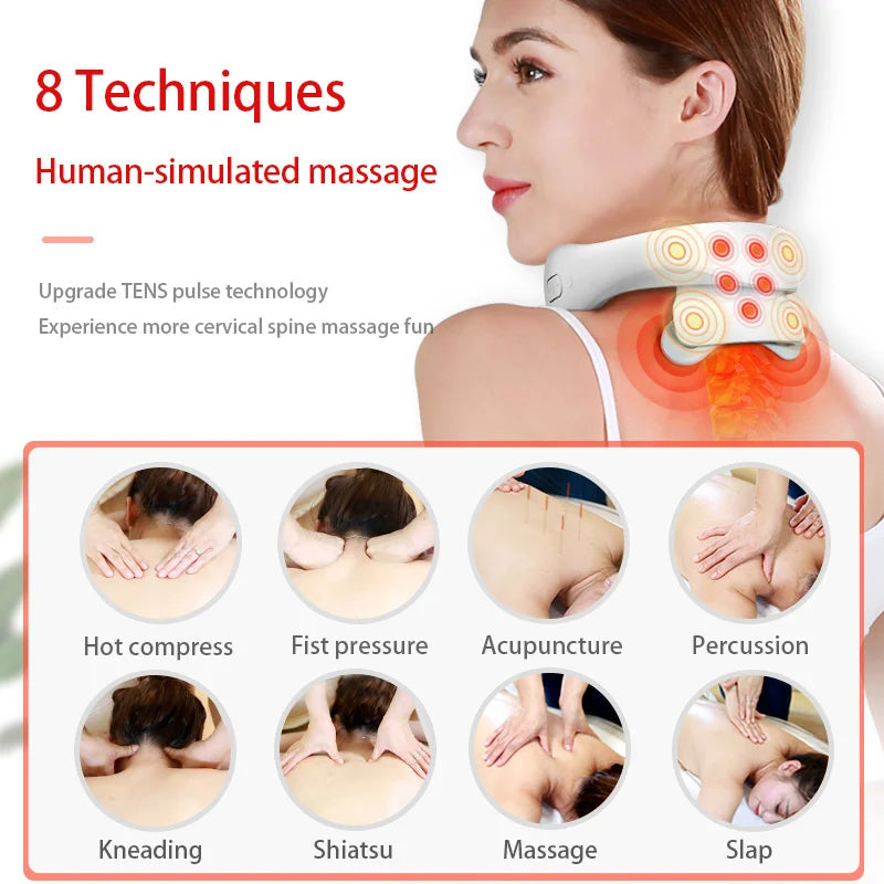 Intelligent Multifunction Neck Massager Cervical Spine Massager Wireless Portable Neck Massager Constant Temperature Home