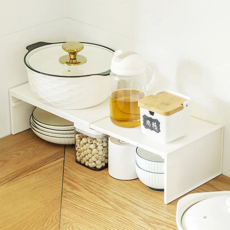 Kitchen Cabinet Multi-Functional Storage Rack Countertop Organization Shelf ABS Material Home Use Organization Shelf