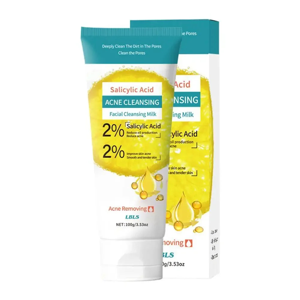 100g Salicylic Acid Facial Cleanser Face Wash Foam Products Moisturizing Cleanser Skin Hydrating Facial Face Care Cleansing D6B0