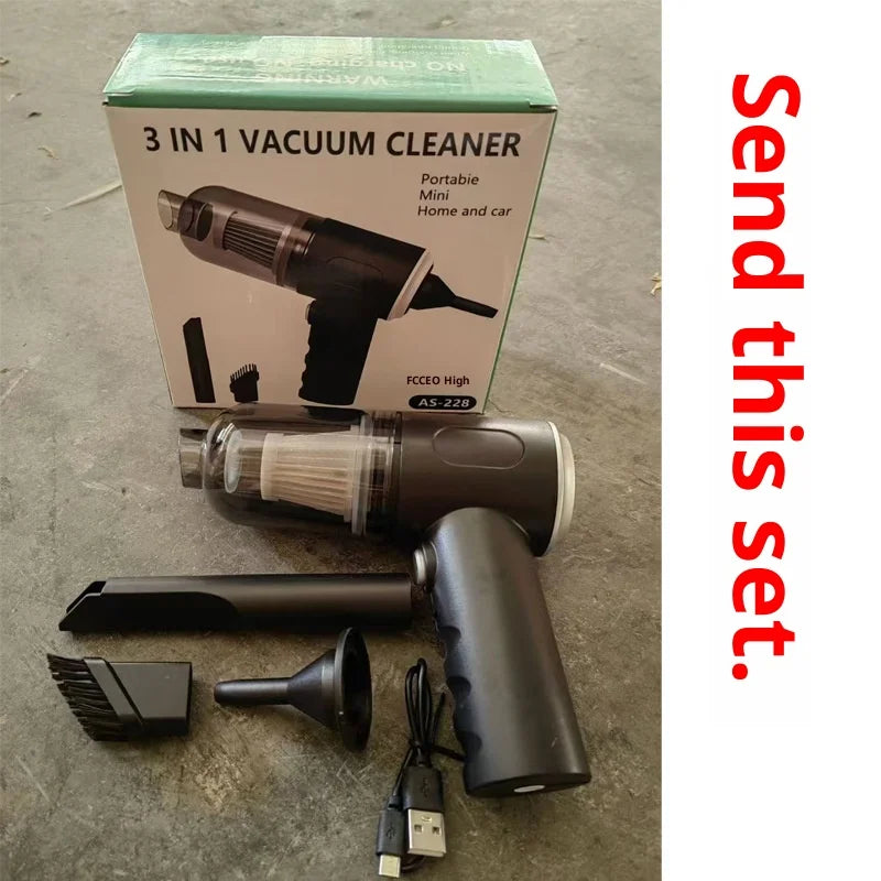 Wireless Handheld Vacuum Cleaner for Car & Home Strong Suction Portable Mini Cordless Vacuum with Brush Nozzle Blow Function