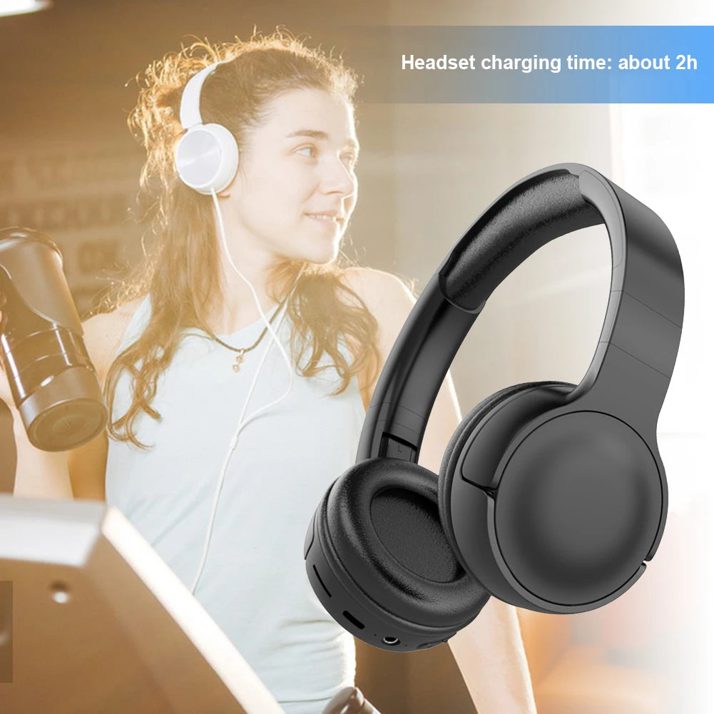 Wireless Bluetooth-Compatible Headphones Sports Gaming Headphones Deep Bass Stereo Sound Earphones for Travel Cellphone PC