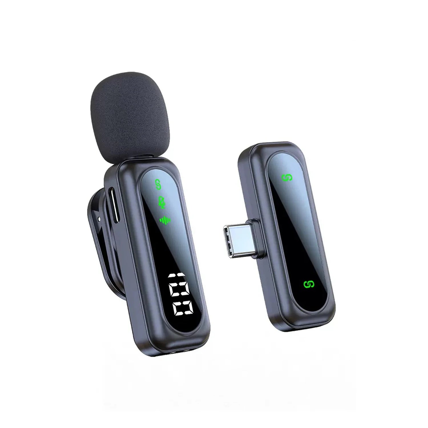 New Wireless Lavalier Microphone, Video Recording Clip-on Mics with Magnetic Mount &Noise Reduction for iPhone Android PC Live