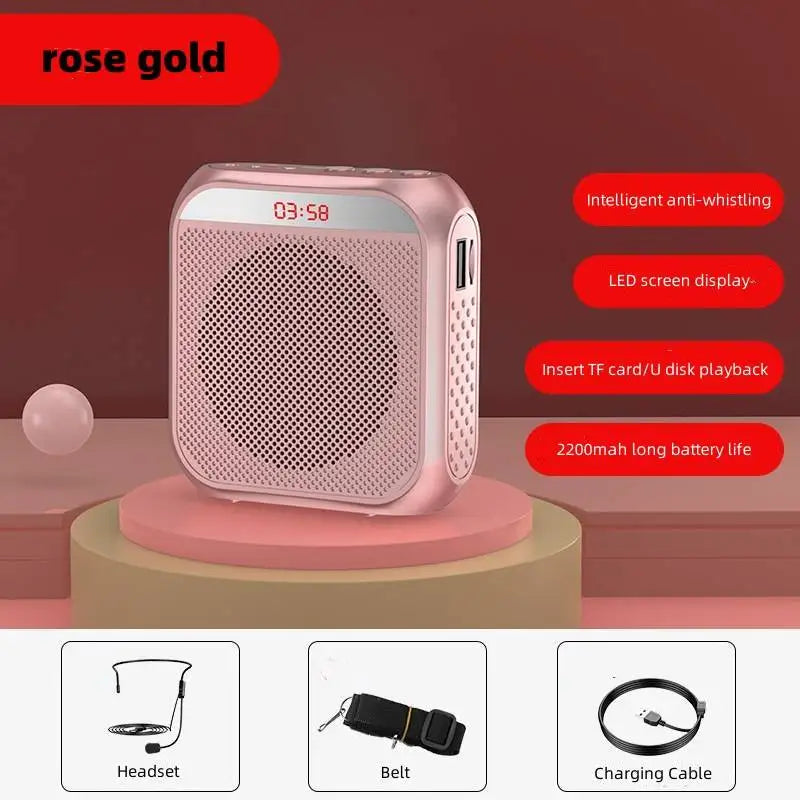 Portable Voice Amplifier Megaphone Mini Audio Speaker With Microphone Rechargeable Ultralight Loudspeaker For Teachers
