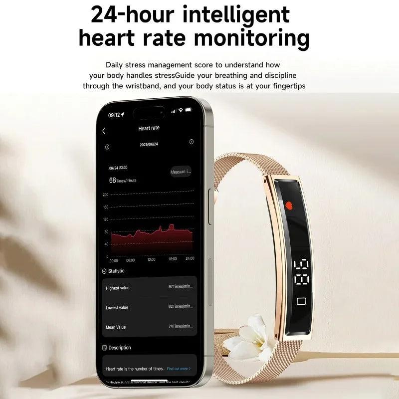 Women Smart Bracelet Heart Rate Health Monitor Activity Fitness Tracker Sports Wristband Waterproof Wristwatch Men Smartband