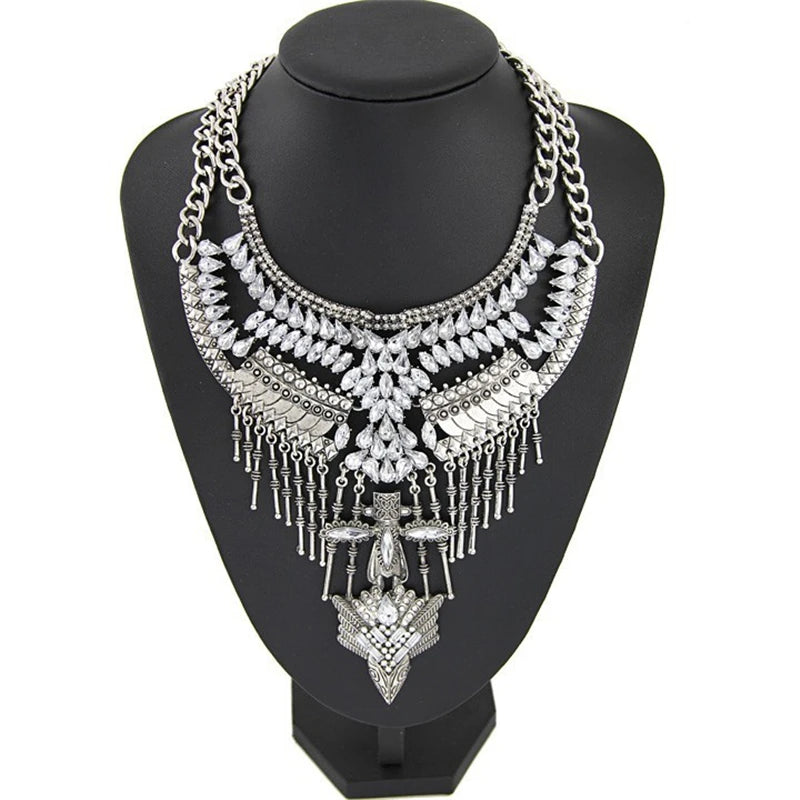 2025 New Fashion Vintage Indian Statement Necklace Women Jewelry Maxi Long Big Chunky Boho Ethnic Large Collar Choker Necklace