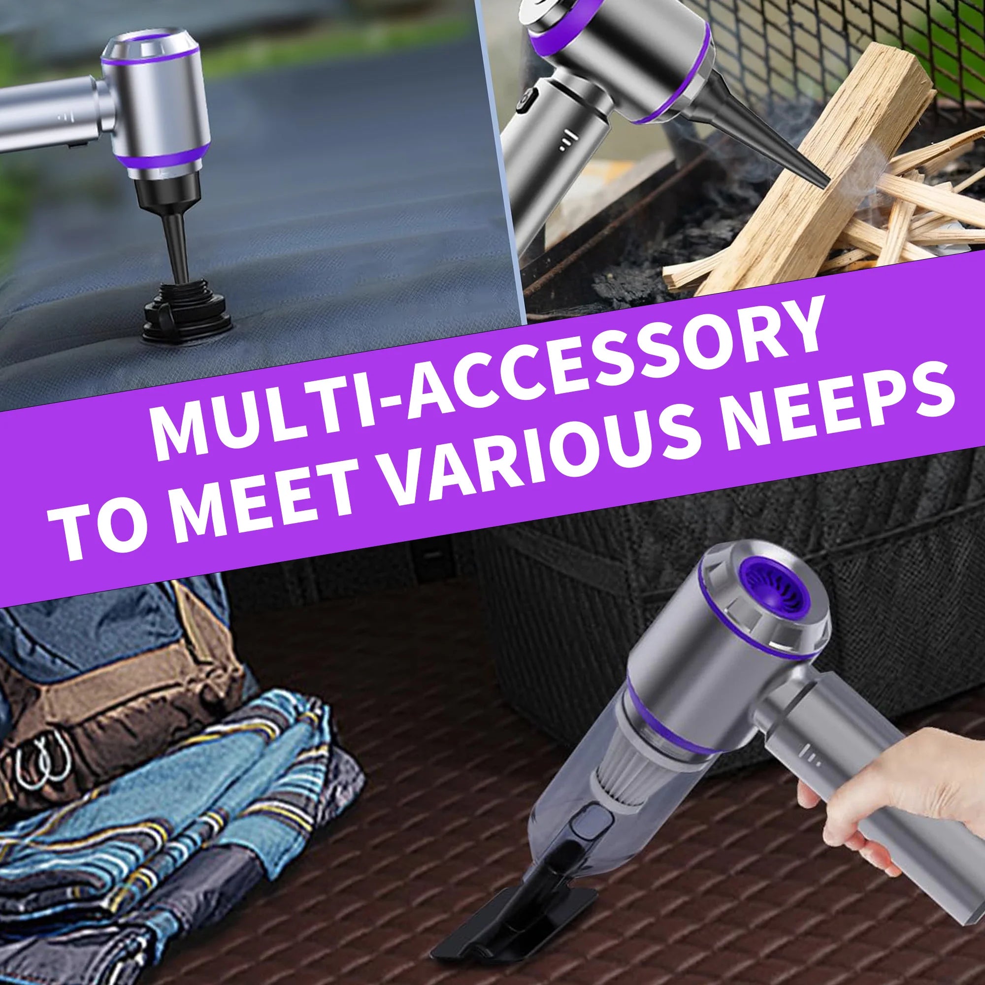 Car vacuum cleaner: multi-functional, handheld, brushless, dual-purpose, all-in-one, suitable for home use, with inflation and d