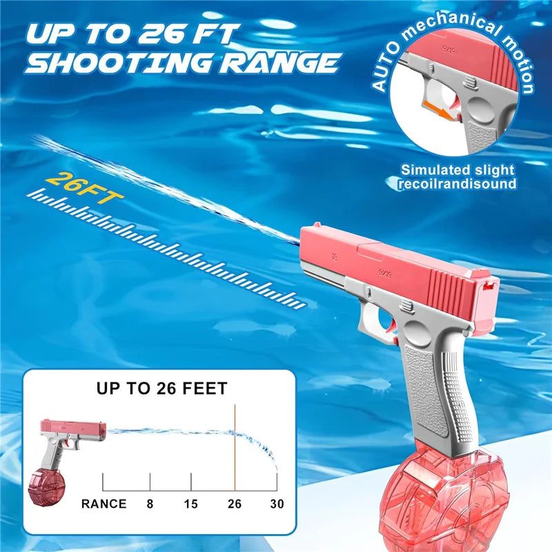 Electric Water Gun With Two Water Tank Automatic High-Power Water Blaster For Child Outdoor Games Summer Water Spray Gun Toys
