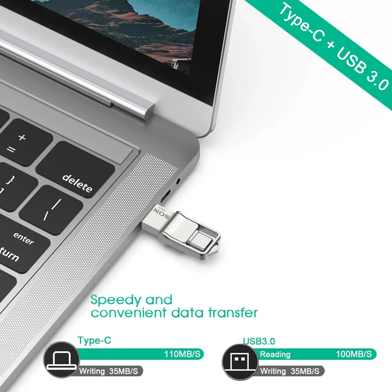 SONY 2 in 1 OTG USB-C Flash Pen Drive Metal Memory Stick Usb 3.0 flash Disk 64GB 128GB 256G USB3.0 Dual C Pendrive