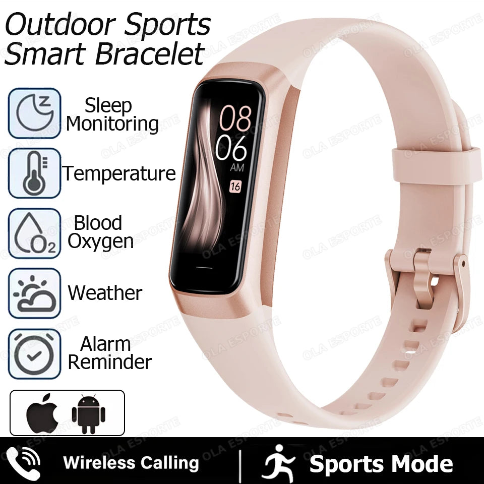 Men Women Health Smart Bracelet All-day Heart Rate Monitoring AMOLED Screen Fitness Clock Sports Smart Wristband Message Preview