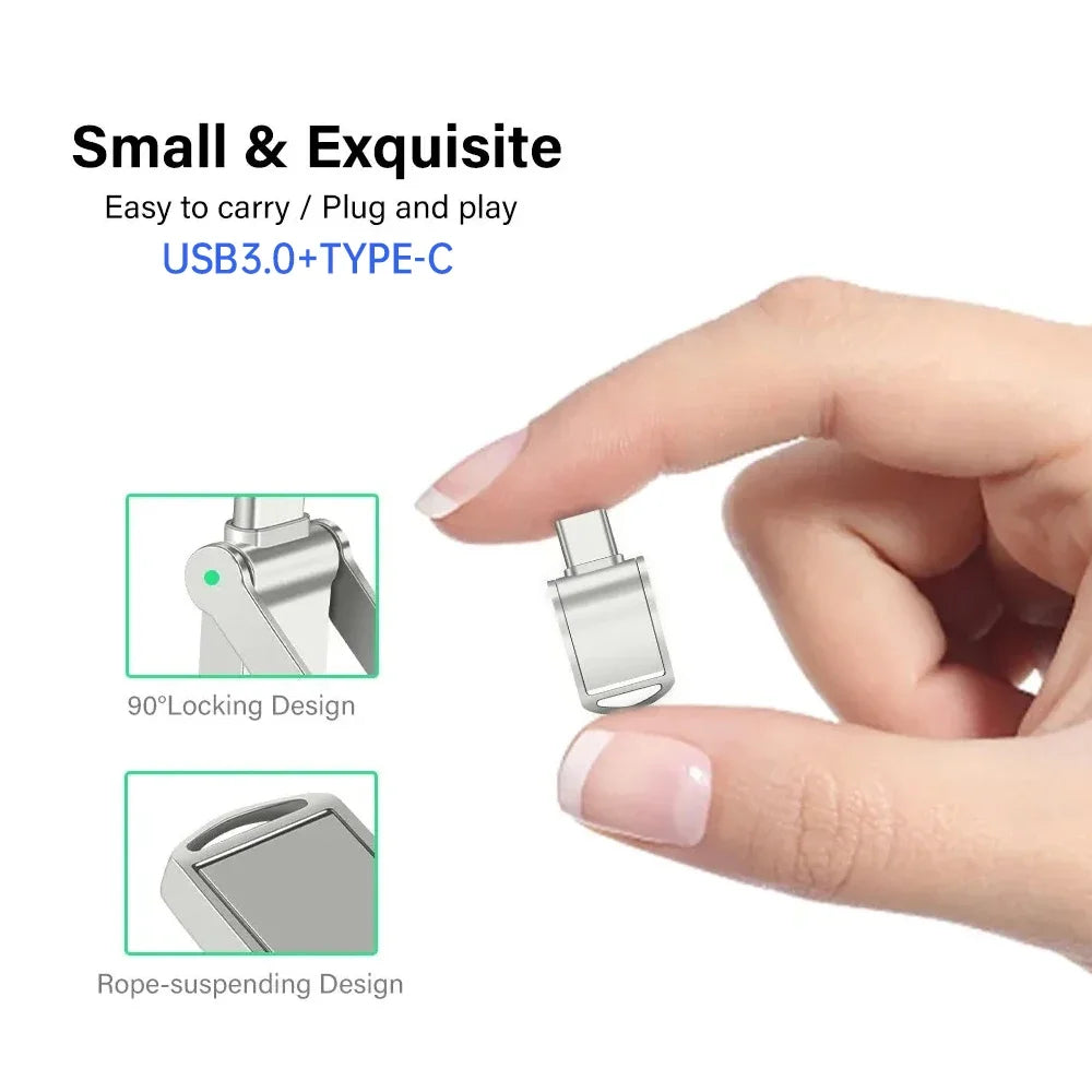 Original Type C USB Flash Drives 512GB 1TB Pendrive High Speed USB 3.0 Pen Drive OTC 2TB U Disk Memory Stick For Xiaomi Phone PC