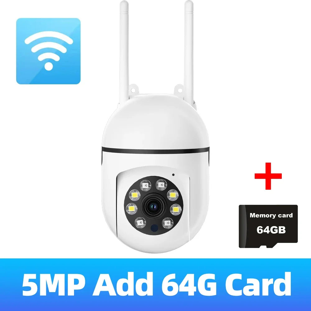 5MP HD PTZ Camera Wifi Wireless 4X Zoom Intelligent Color Night Vision Security Surveillance Humanoid Tracking No Ad APP Alarm